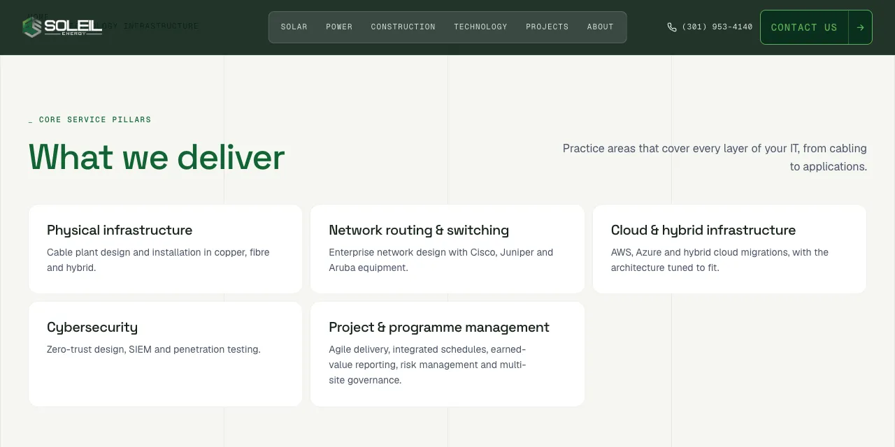 New technology page service pillars